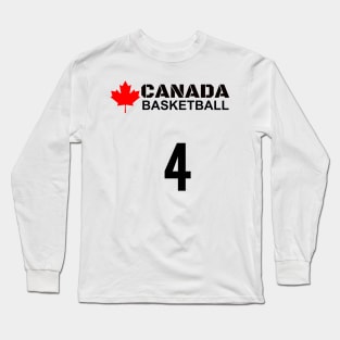 Canada Basketball Number 4 T-Shirt Design Gift Idea Long Sleeve T-Shirt